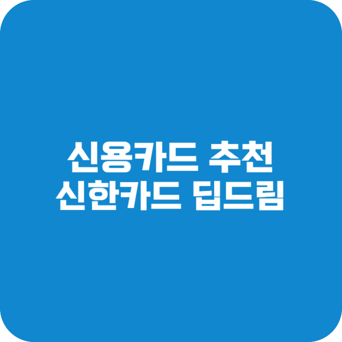 신용카드 추천 신한카드 딥드림