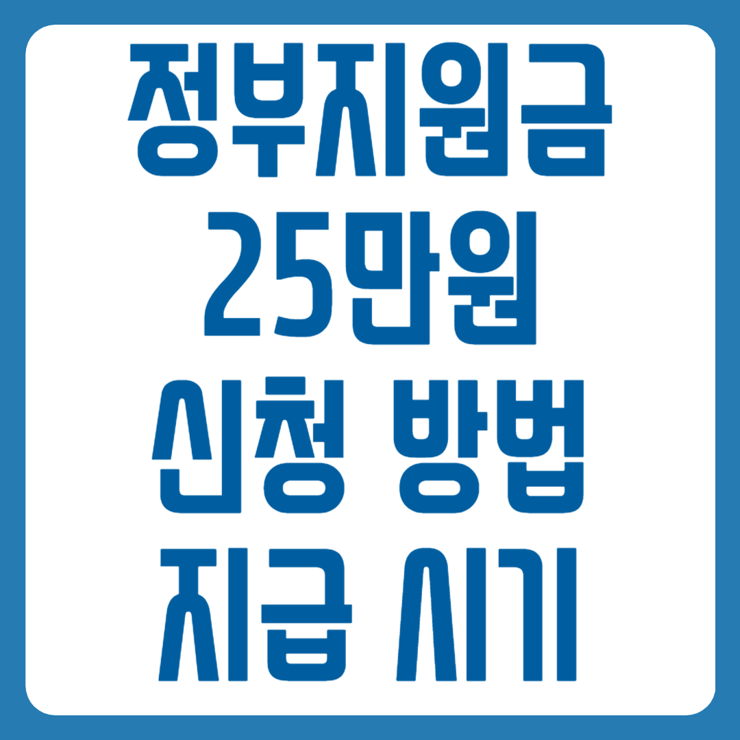 정부지원금 25만원 신청 방법