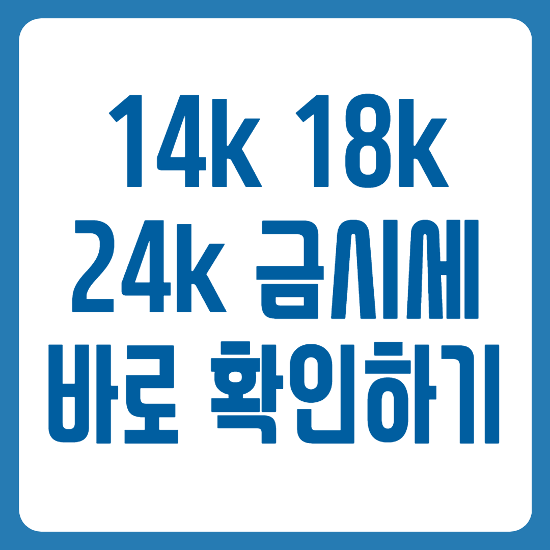 14k 18k 24k 금시세